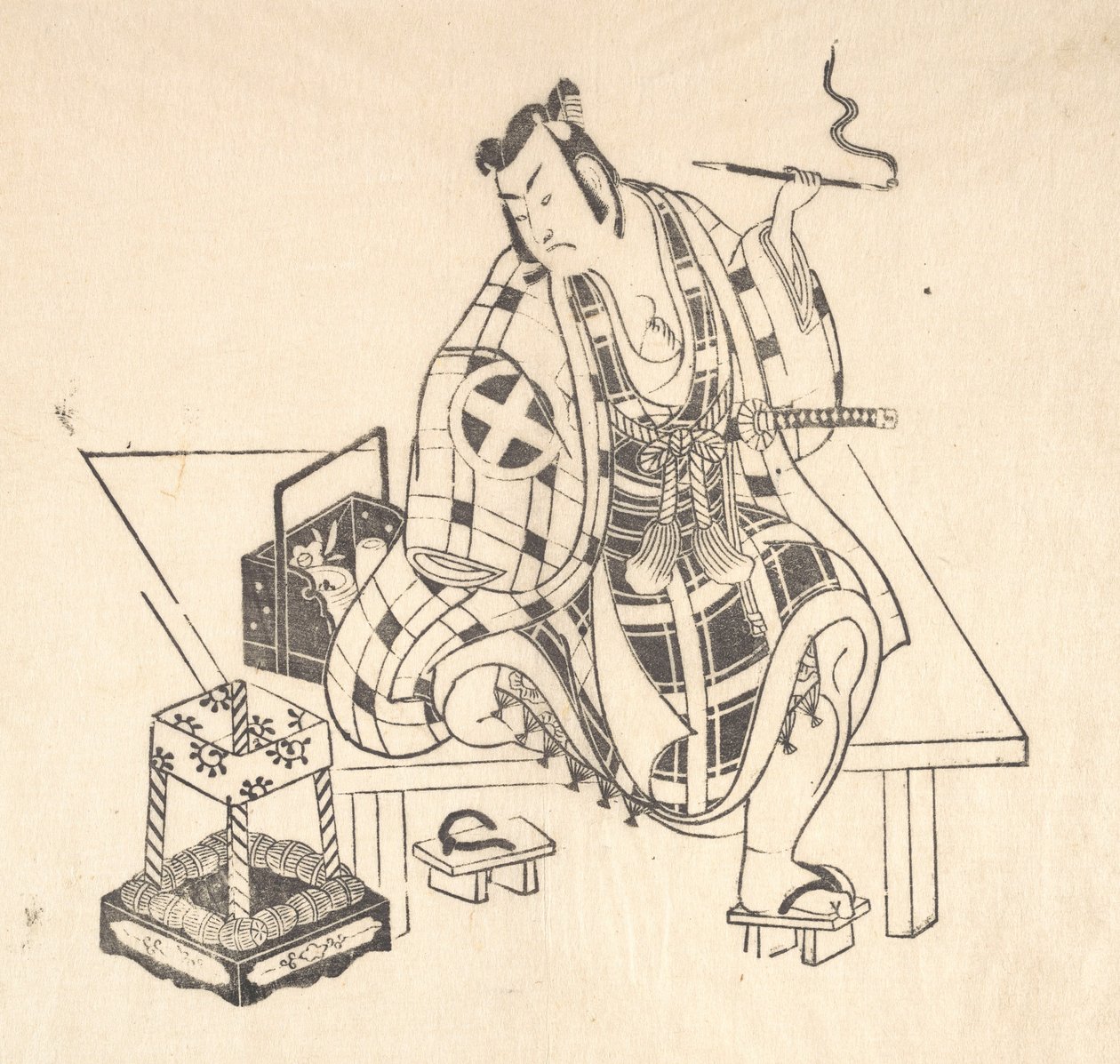 古いブロックからの 6 つのインプレッションの 1 つ。 作： 不明