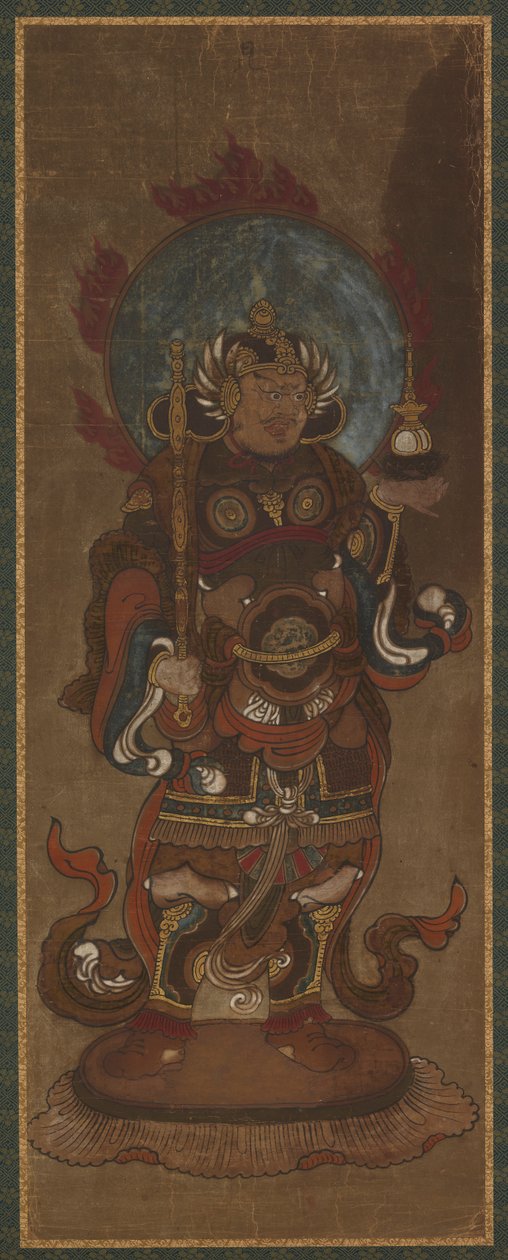 十二神の一人：毘沙門天ヴァイスラヴァナ、15世紀後半～16世紀前半。 作： 不明