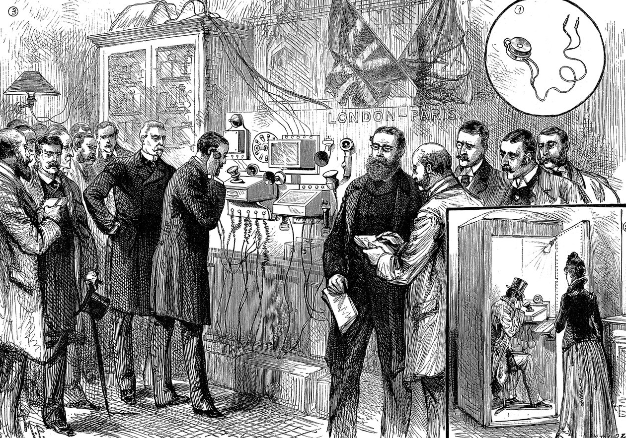 1891年に英仏電話回線が開通 作： 不明