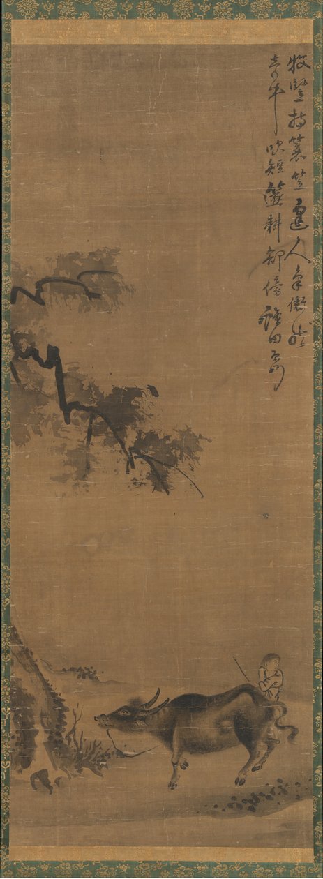 牛と牧夫、13 世紀後半。 作： 不明