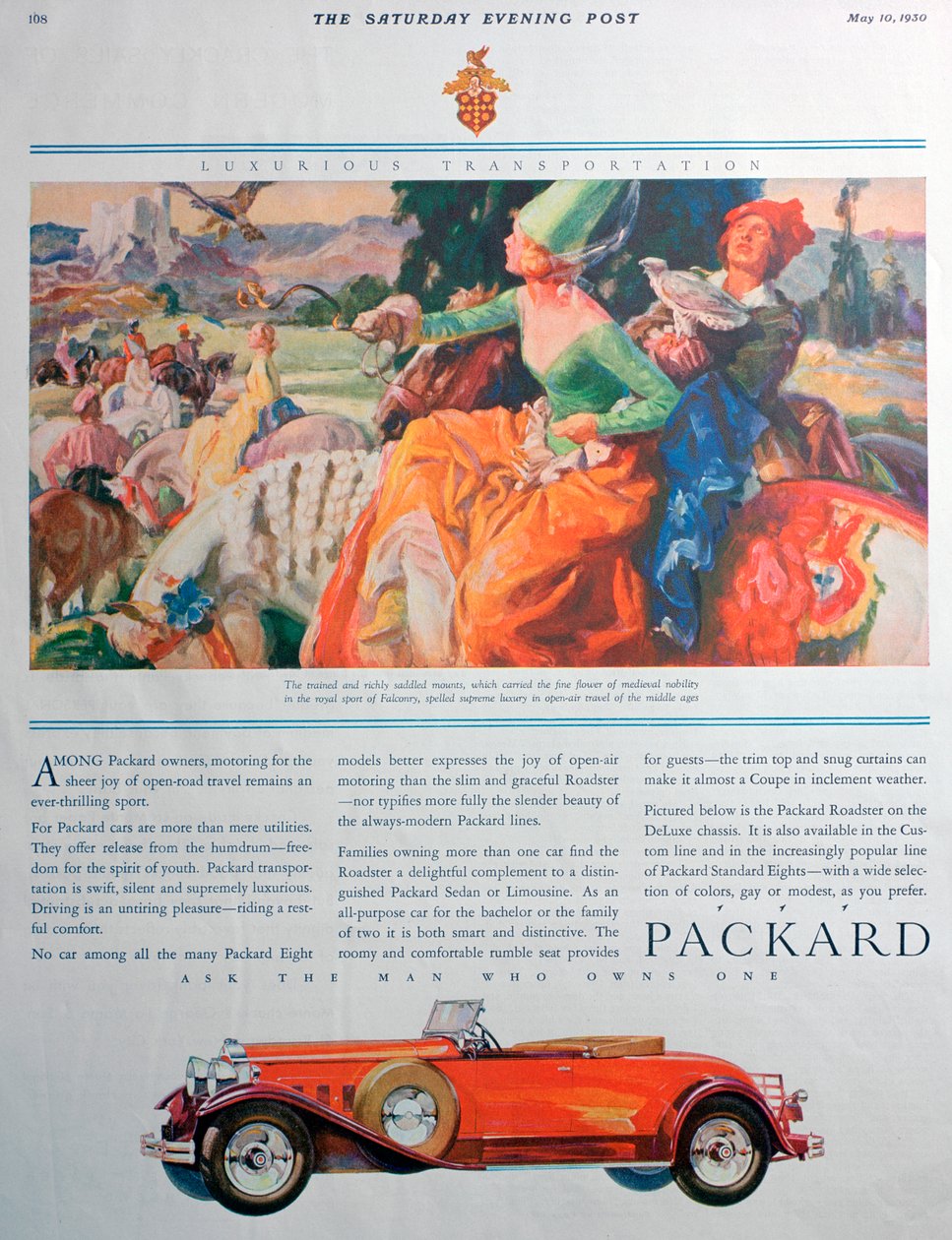 パッカード車の広告、1930 作： 不明