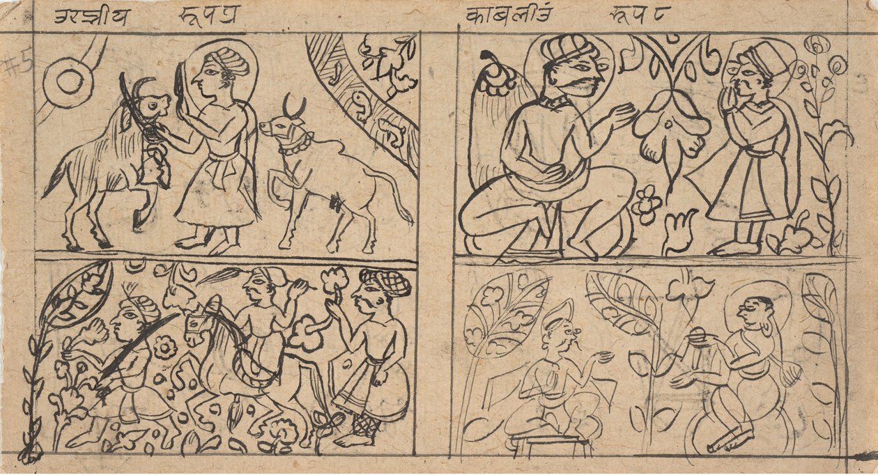 1675年頃の「分散型カルパ・スートラ・ジャイナ教儀礼書」のページ。 作： 不明