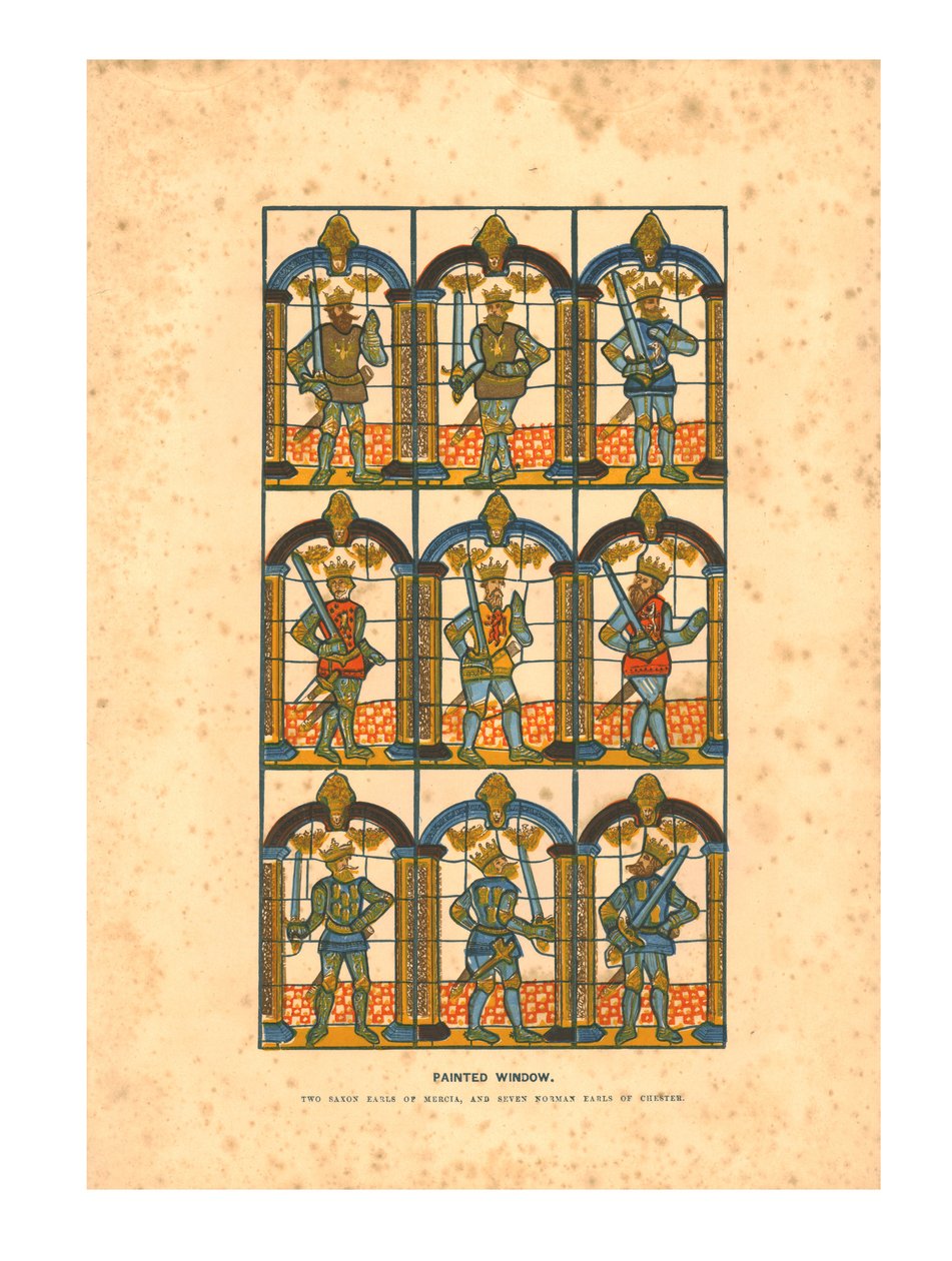 Painted Window.Two Saxon Earls of Mercia、and Seven Norman Earls of Chester、c1845 作： 不明