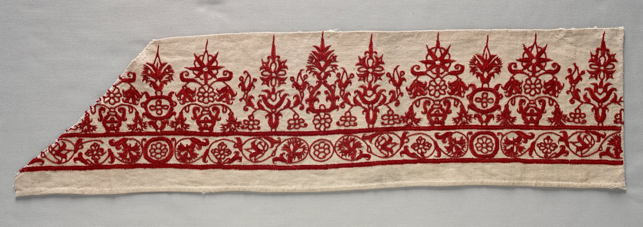 スカートのボーダーの一部、1800年代。 作： 不明