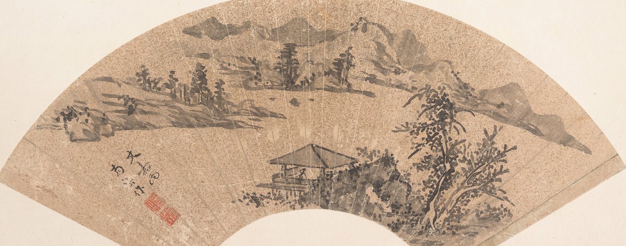 湖畔のパビリオン、17 世紀以降。 作： 不明