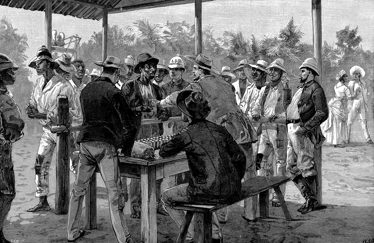 西インド労働者への支払い、1888 作： 不明