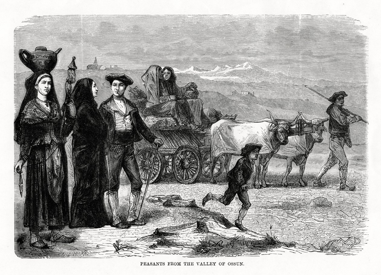 1879年、フランス、オッサン渓谷の農民 作： 不明