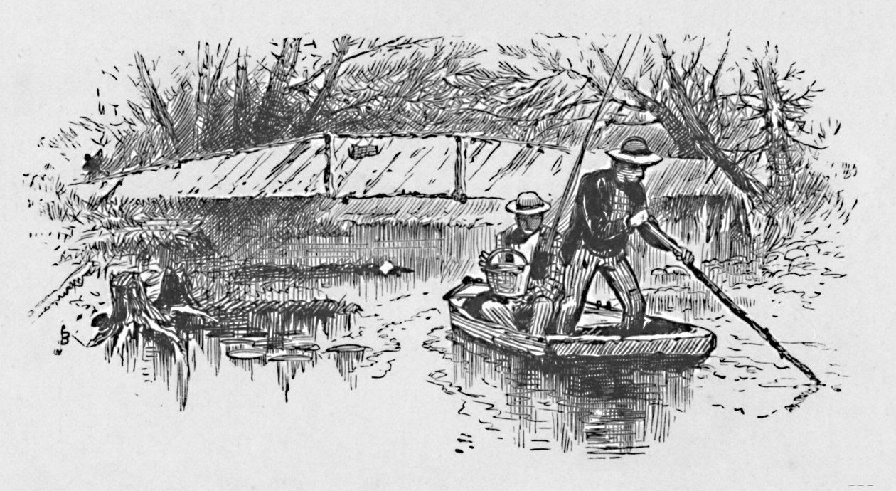 湖でのスズキ釣り、1883 作： 不明