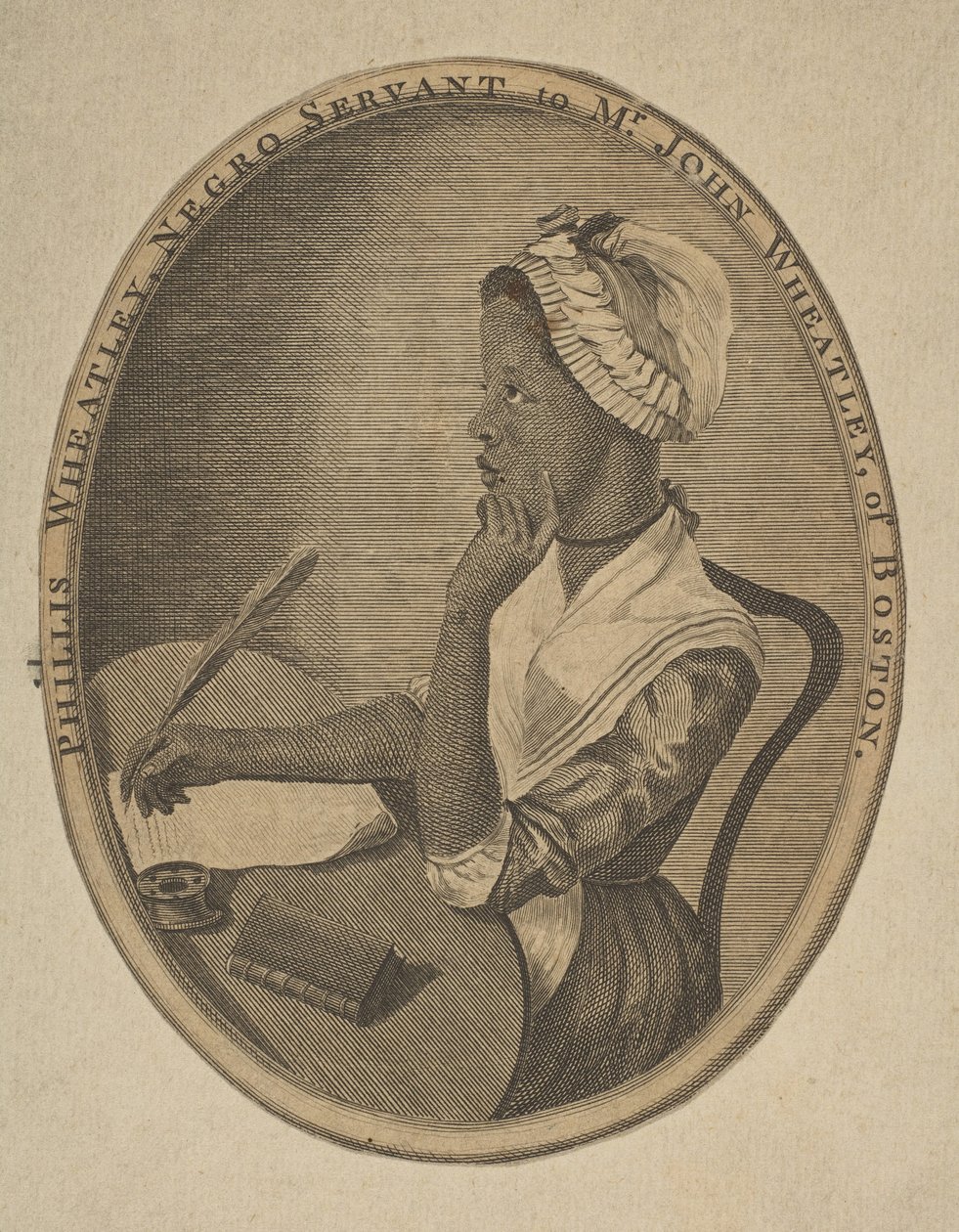 Phillis Wheatley、ボストンの John Wheatley 氏の黒い使用人、カリフォルニア州。 1773年。 作： 不明