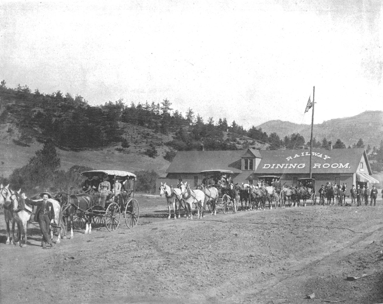 パイクスピーク有料道路、コロラド州、アメリカ合衆国、c1900。 作： 不明