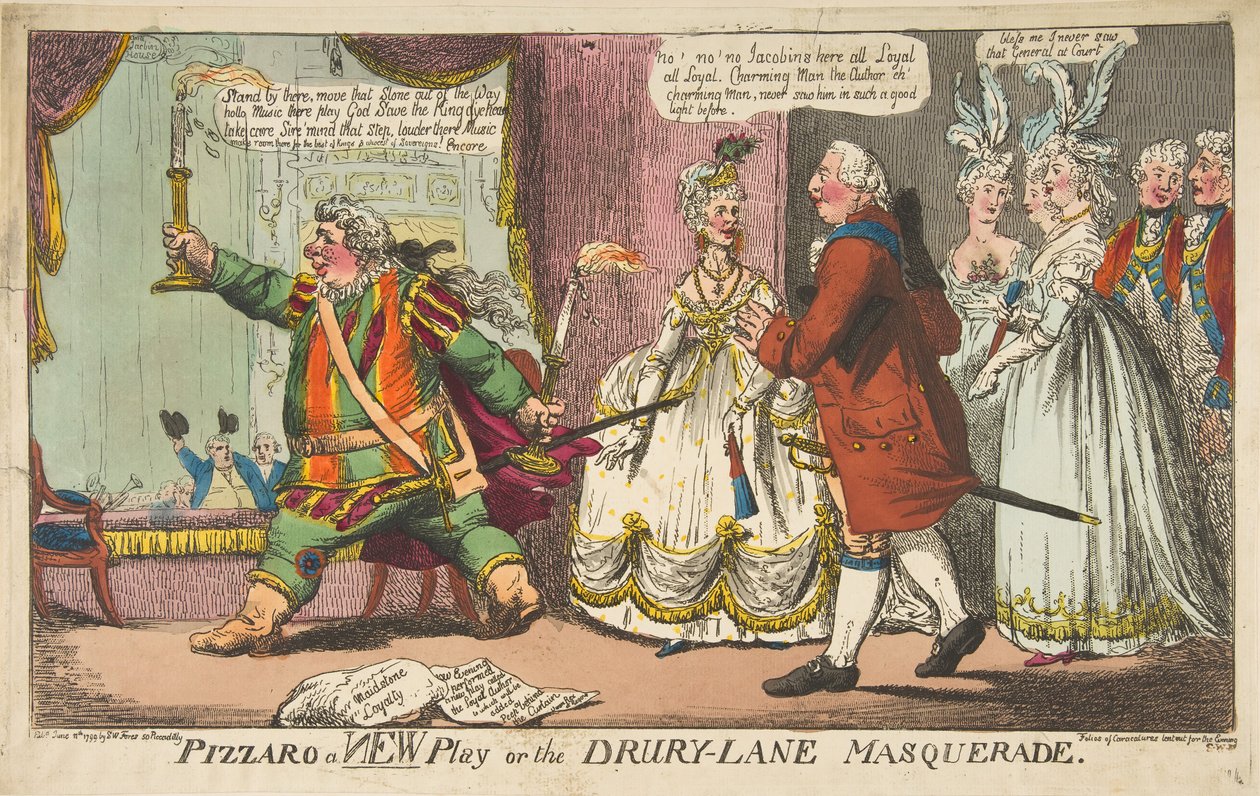 1799年6月11日、Pizzaro a New PlayまたはDrury-Lane Masquerade。 作： 不明