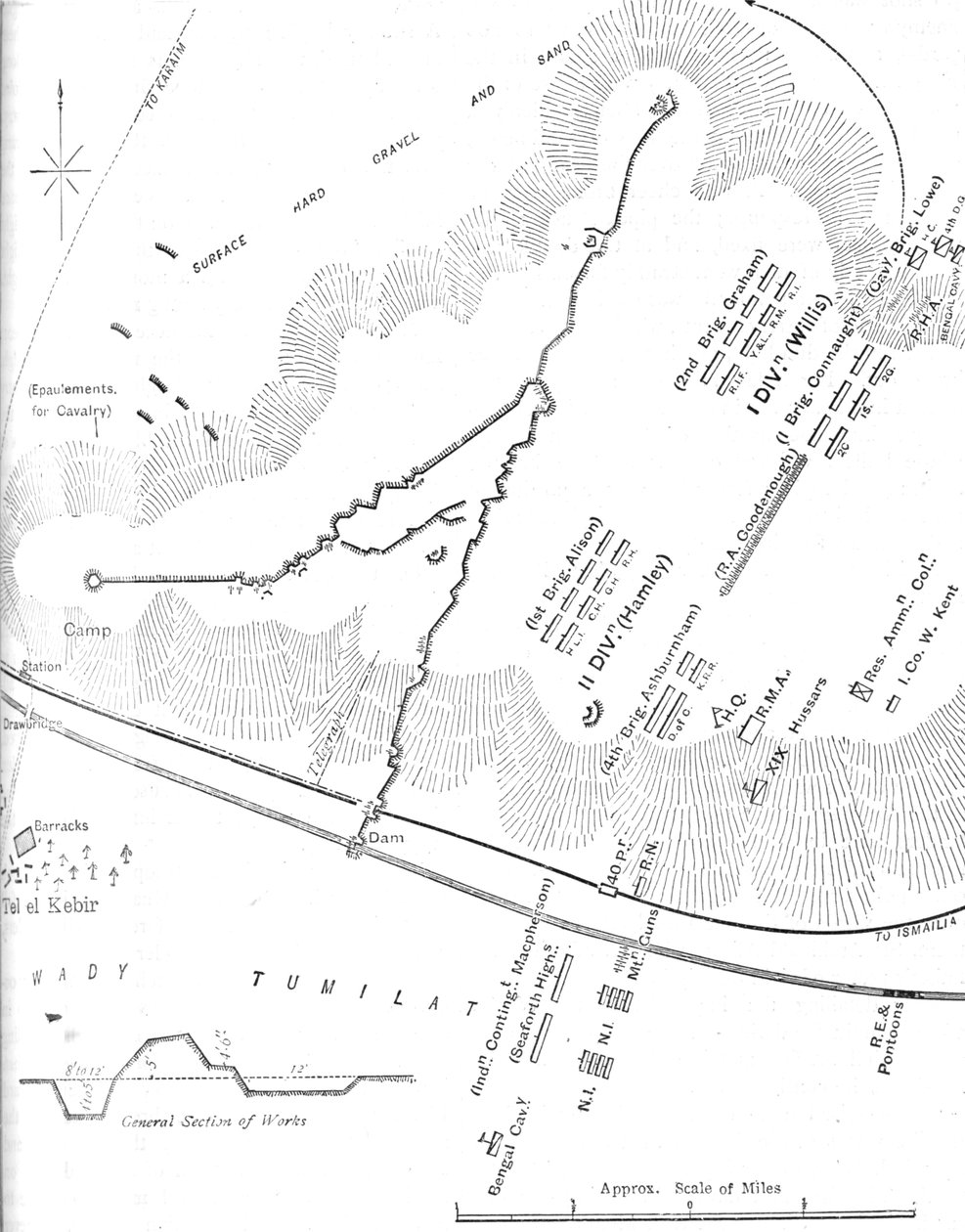 テルエルケビールの戦いの計画、1882年9月13日、c1882。 作： 不明