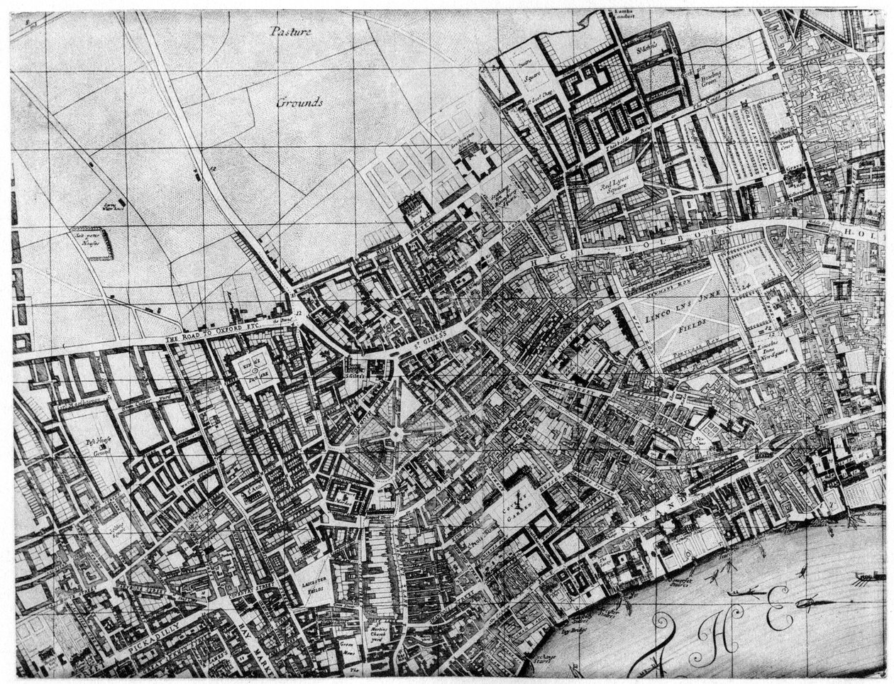 1907年、ロンドンのセントジャイルズ教区の計画 作： 不明
