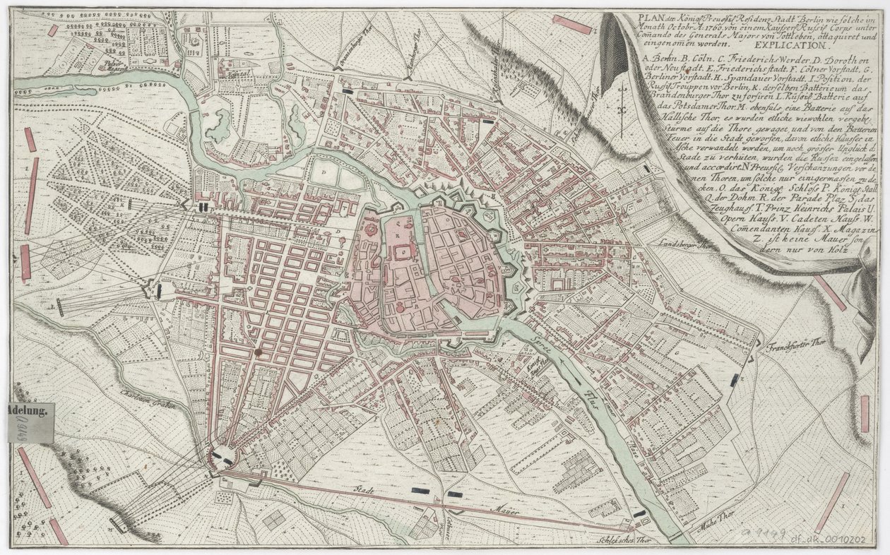 1760年のベルリンの地図 作： 不明