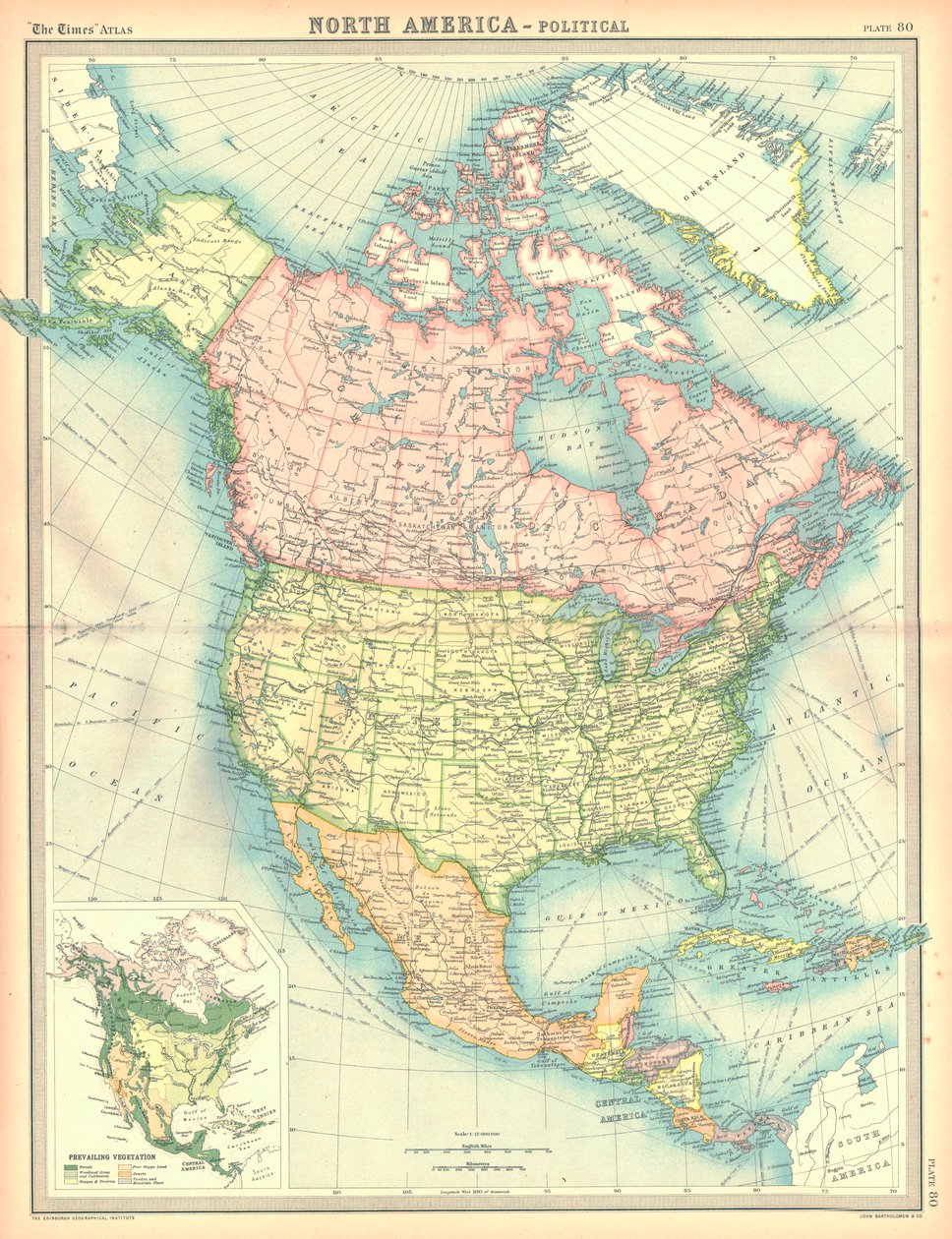 北アメリカの政治地図 作： 不明