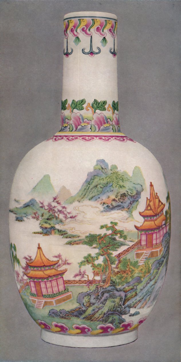 Ku Yueh Hsuanスタイルの磁器ボトル。長い時代、1736-1796、1928 作： 不明