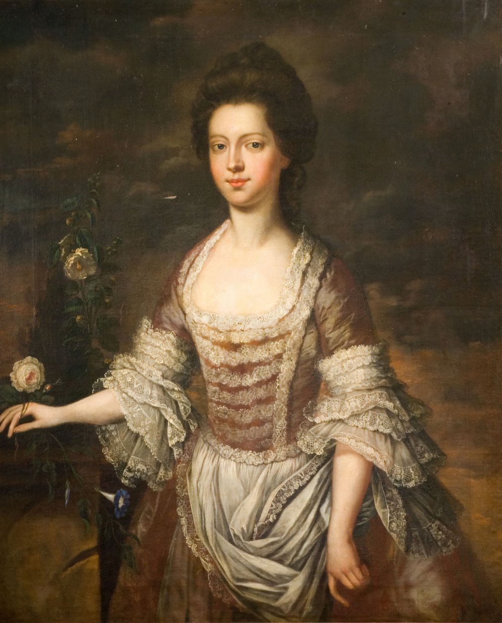 女性の肖像、おそらくアン・クロベリー、1740-1760年。 作： 不明