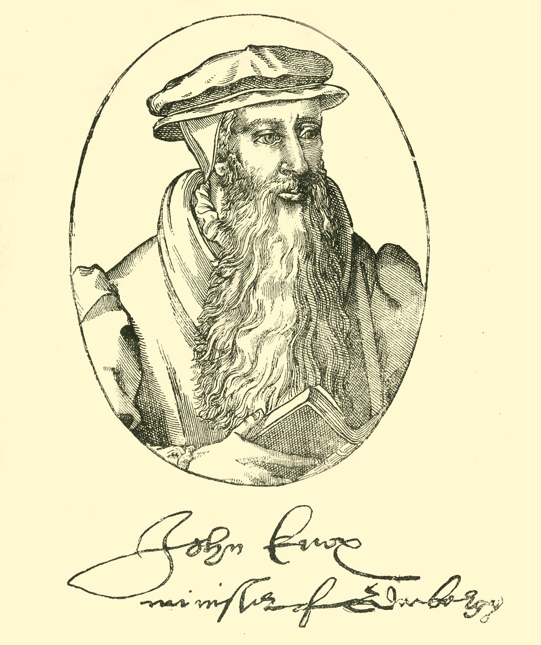 ジョンノックスの肖像画と直筆、c1550-1560、1890。 作： 不明