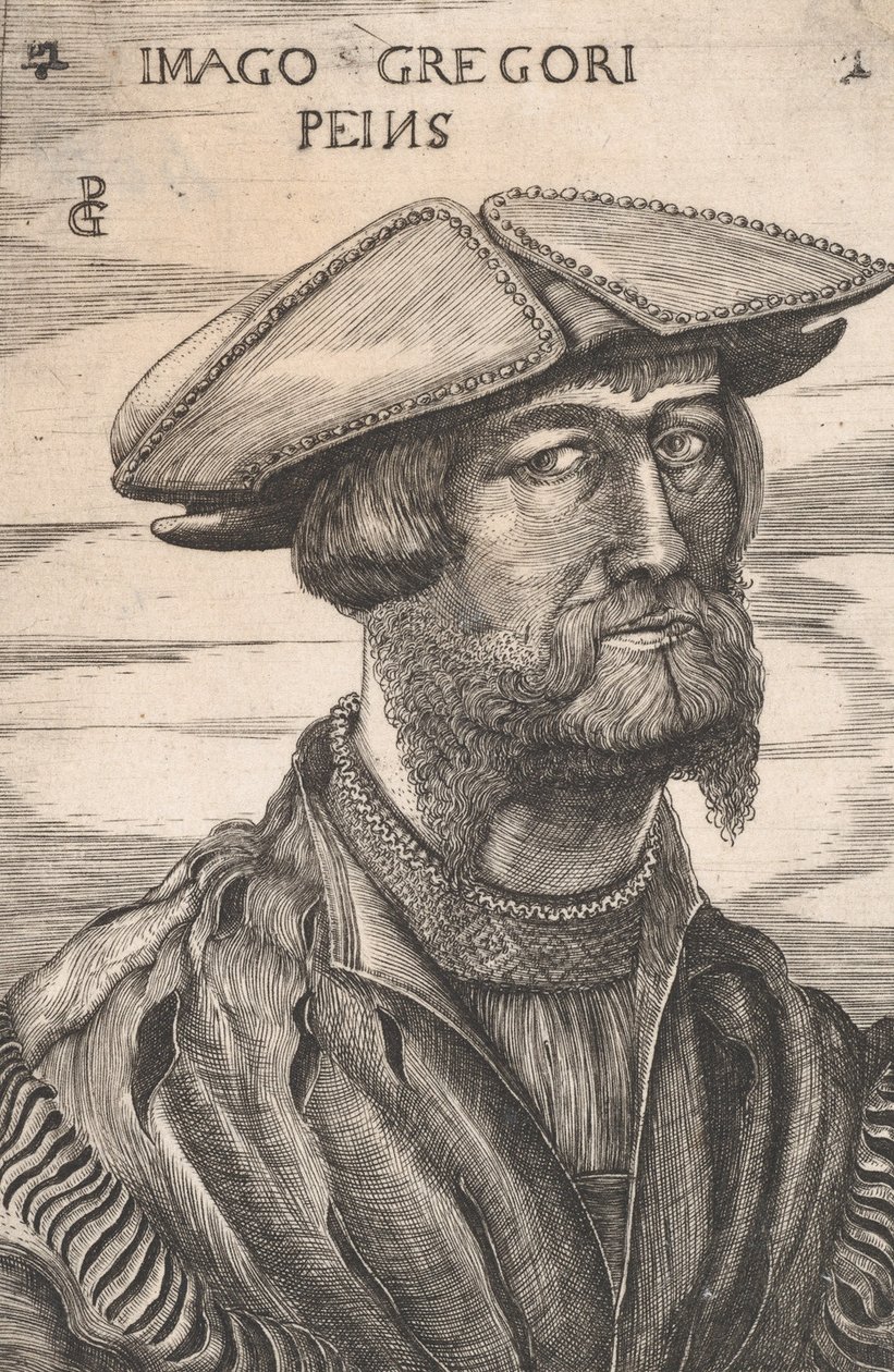 Georg Pencz Imago Gregori Peinsの肖像。 作： 不明
