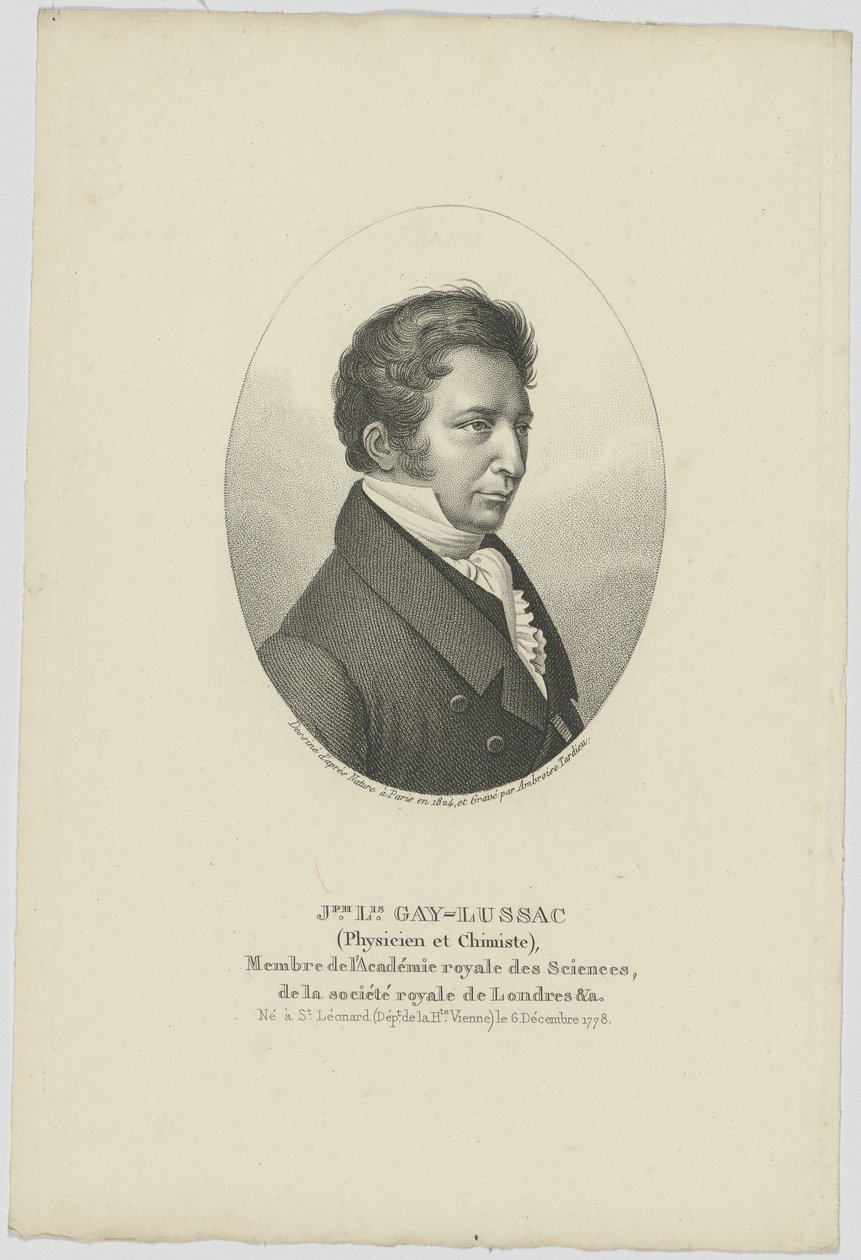 ジョセフ・ルイ・ゲイ・ルサックの肖像1778-1850、c。 1824年。 作： 不明
