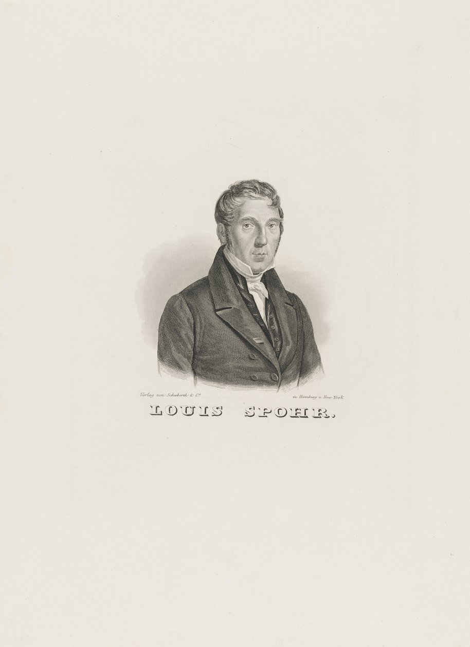 Louis Spohr 1784-1859の肖像c。 1830-1840。 作： 不明