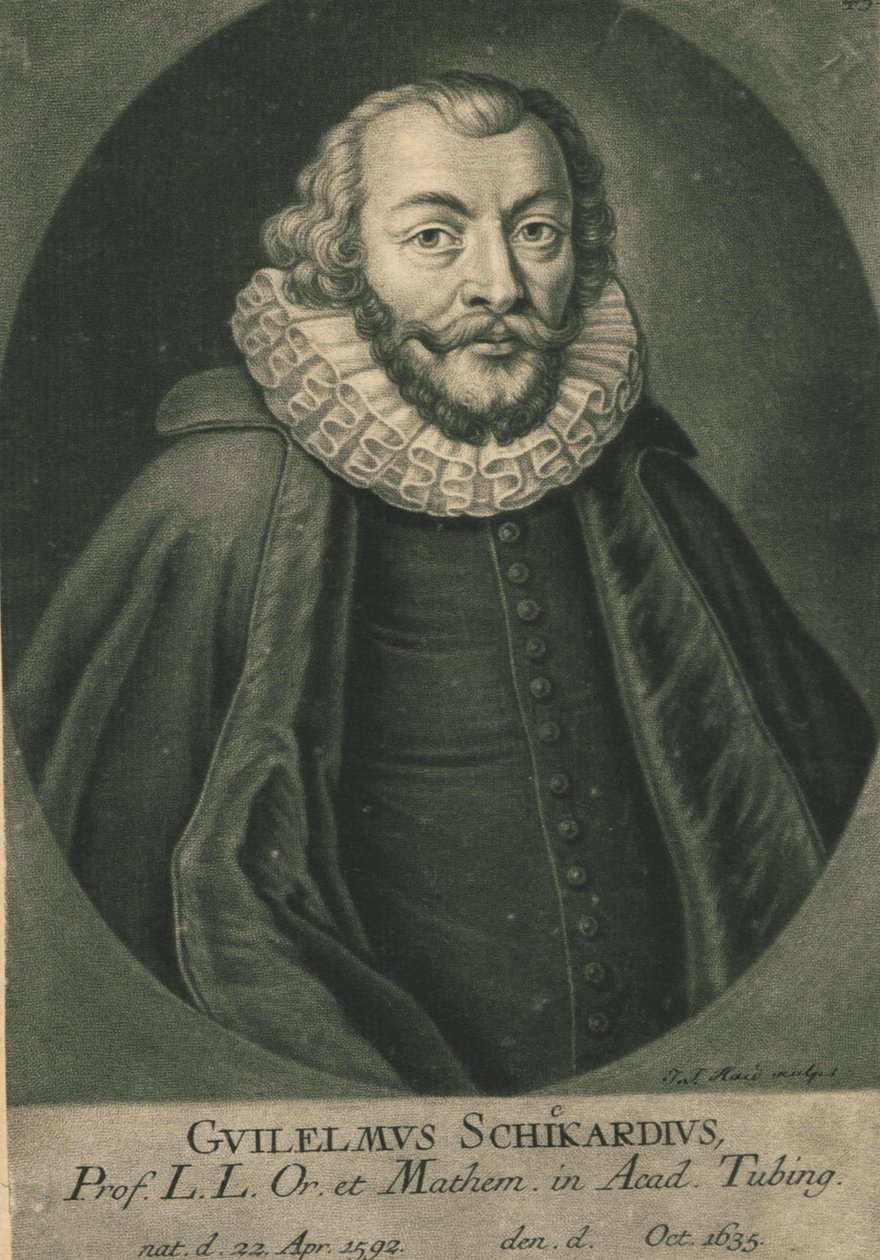 Wilhelm Schickard 1592-1635の肖像。 作： 不明