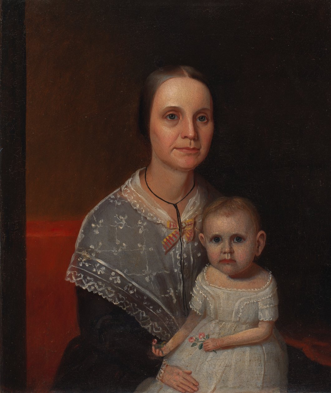 母と子の肖像、カリフォルニア州。 1850年。 作： 不明