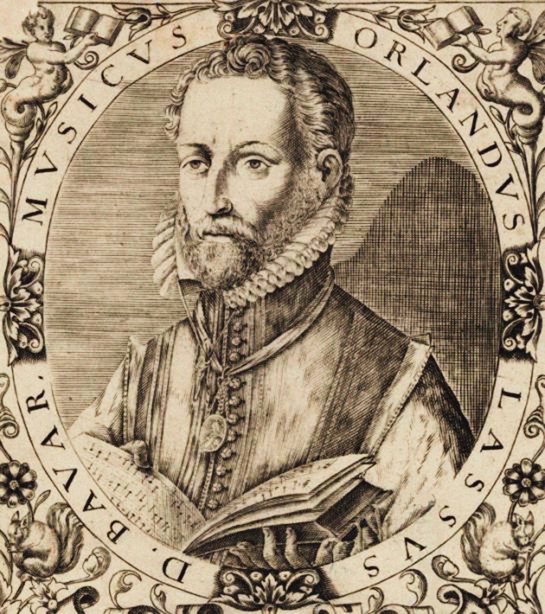 作曲家ローランド・デ・ラッソス1532-1594の肖像。 作： 不明