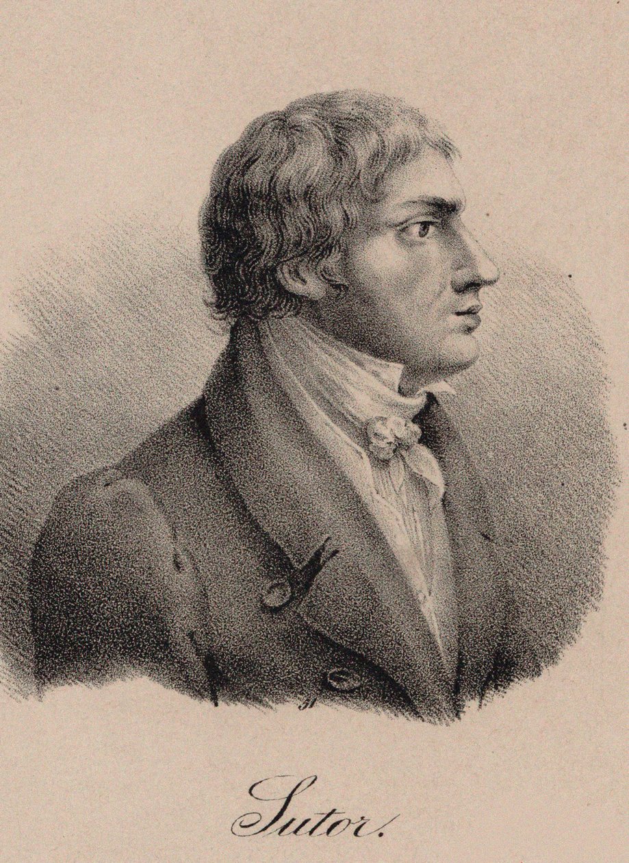 歌手兼作曲家のヴィルヘルム・スートルの肖像画 1774～1828年、1825年頃。 作： 不明