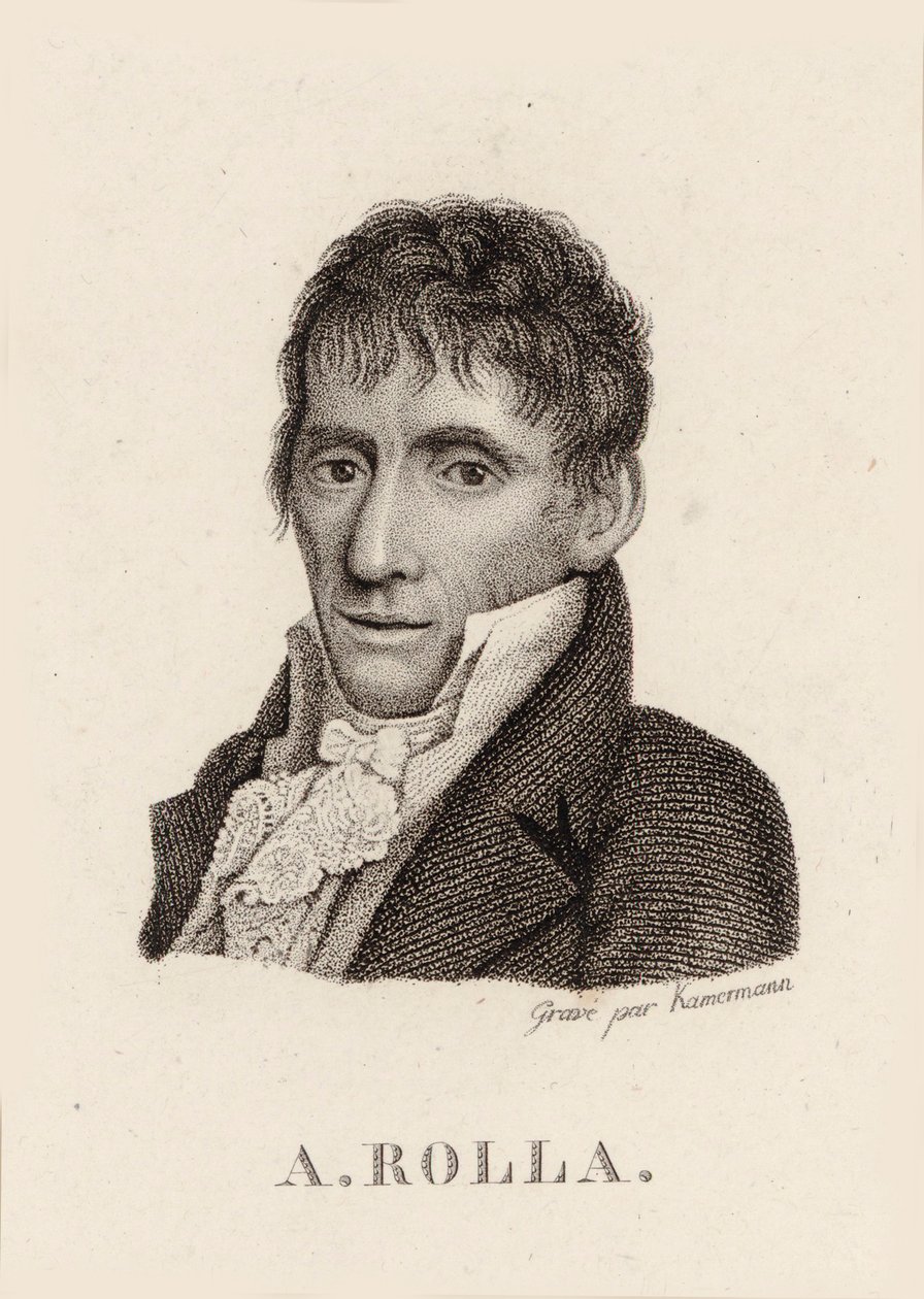 ヴァイオリン奏者で作曲家のアレッサンドロ・ローラの肖像 1757～1841年、1790年。 作： 不明