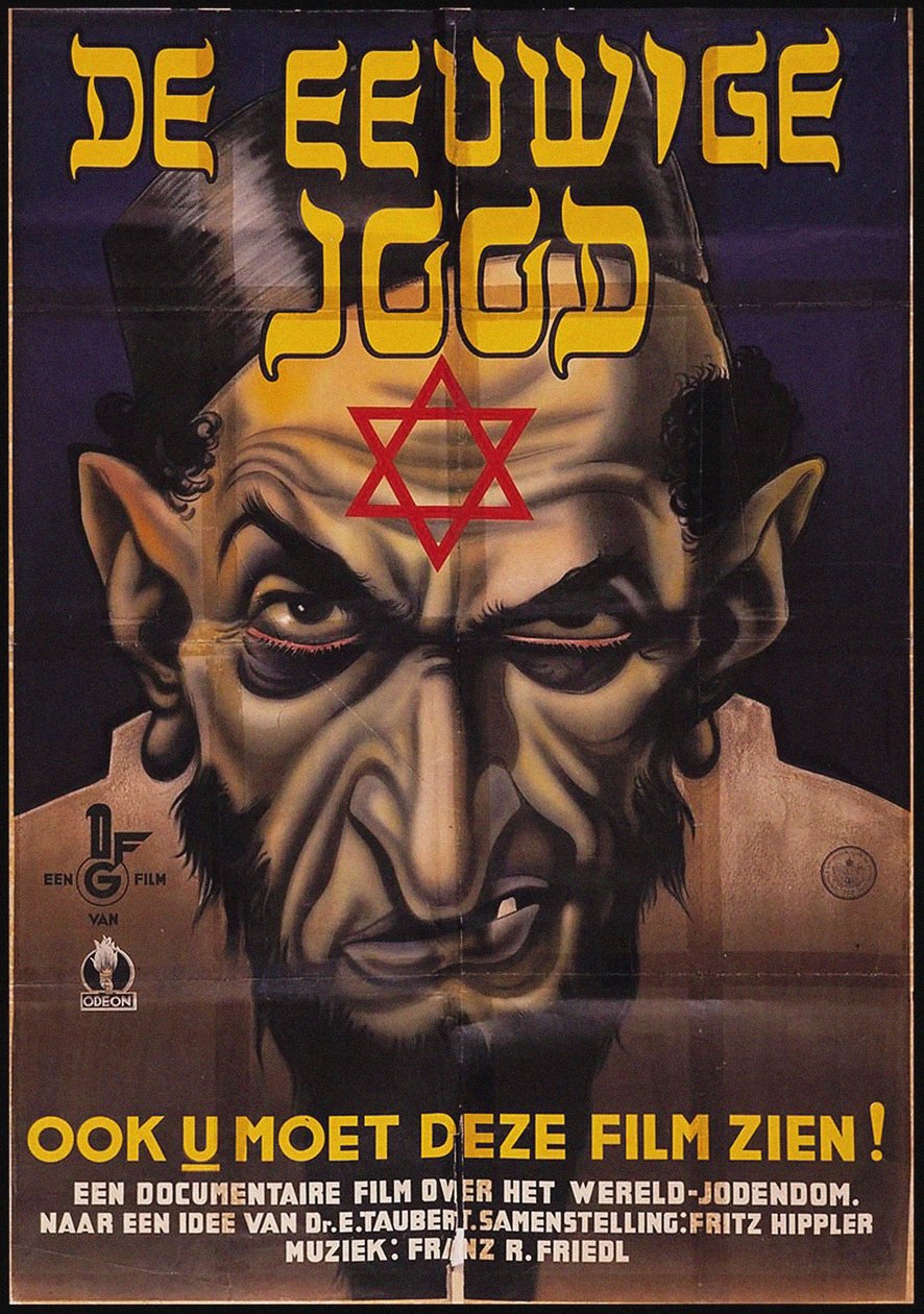 反ユダヤ主義映画「The Eternal Jew」のポスター（1940年）。 作： 不明