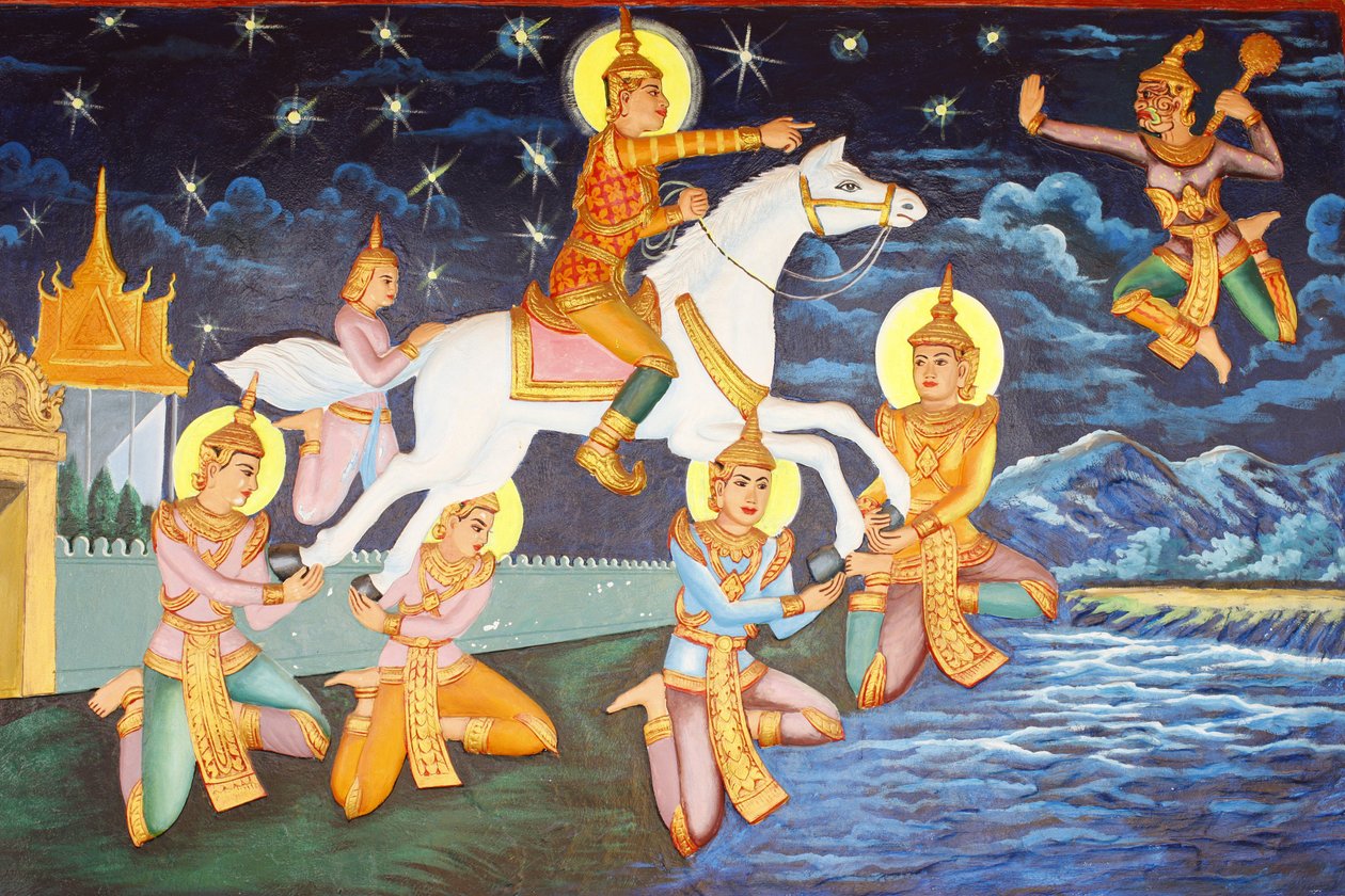 Preah Prom Rath MonasterySiddhartha Gautama wandered at the palace aloneかつては満足していた贅沢が、今ではグロテスクなものになってしまったカンボジア・シェムリアップ 作： 不明