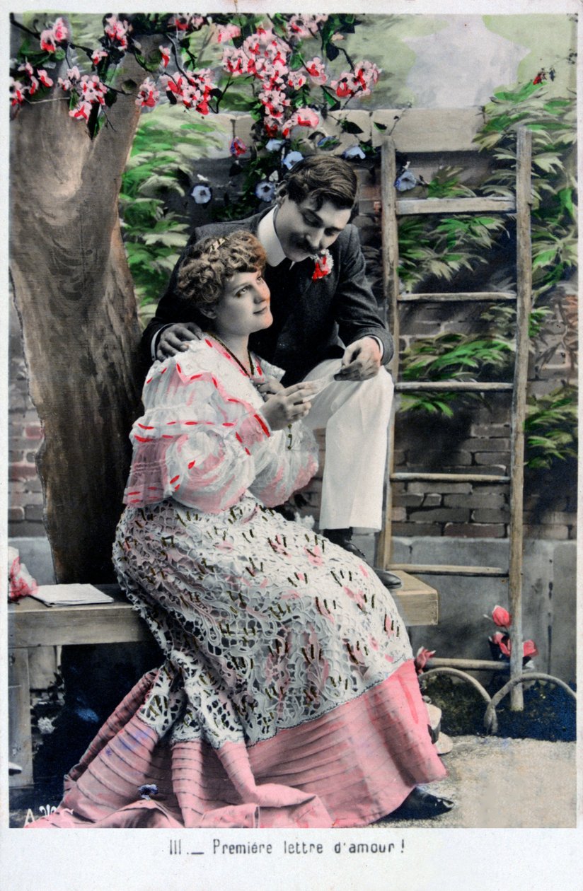 プレミアラブレター、ヴィンテージフランスポストカード、c1900 作： 不明