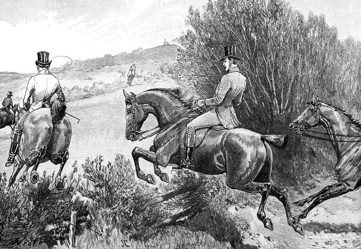ベルボア城近くのアルバート王子の狩猟、レスターシャー、c1840年代、1900 作： 不明