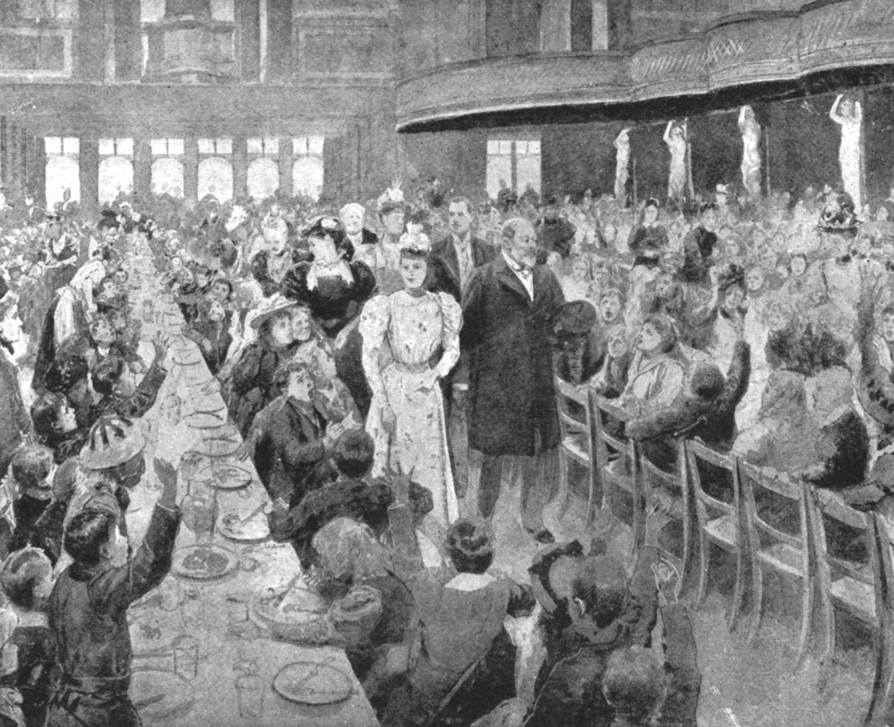 アレクサンドラ王女...貧しい子供たちの夕食の1つに出席...、c1897、1901。 作： 不明
