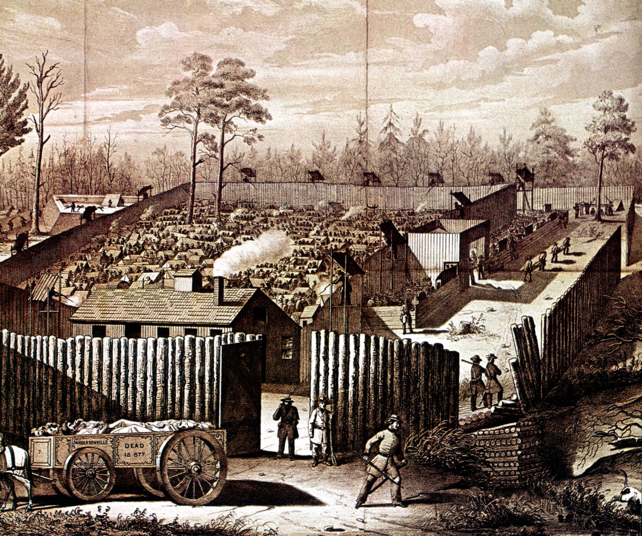 1861-1865年、南北戦争、ジョージア州アンダーソンビルの刑務所の柵 作： 不明