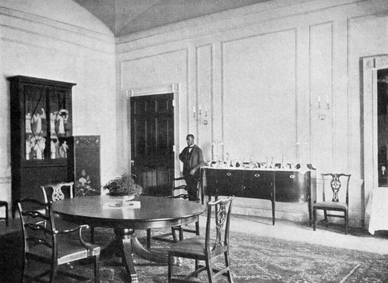 ホワイトハウスのプライベートダイニングルーム、ワシントンDC、アメリカ合衆国、1908年 作： 不明
