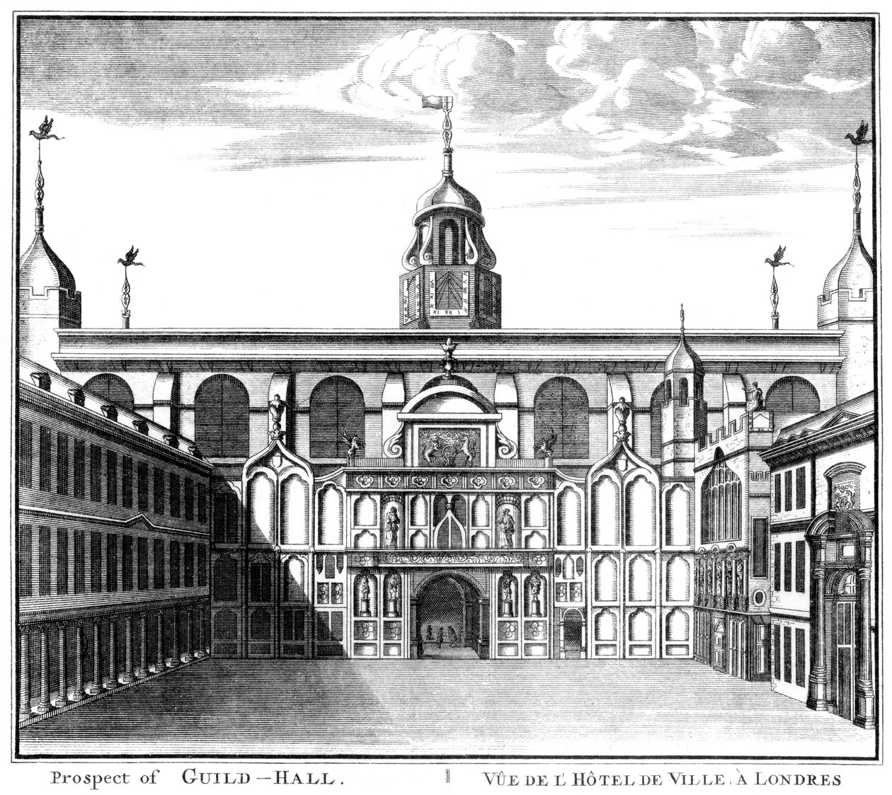 ロンドン市ギルドホールの展望、1886 作： 不明