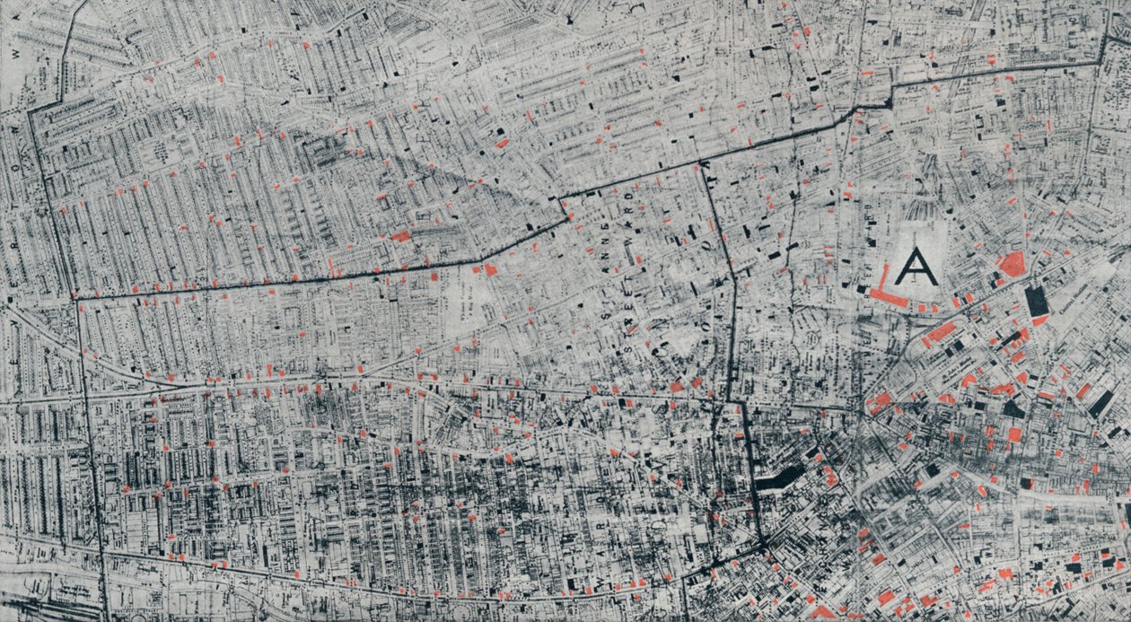 リバプールの公営住宅地図、1910年、1912年 作： 不明