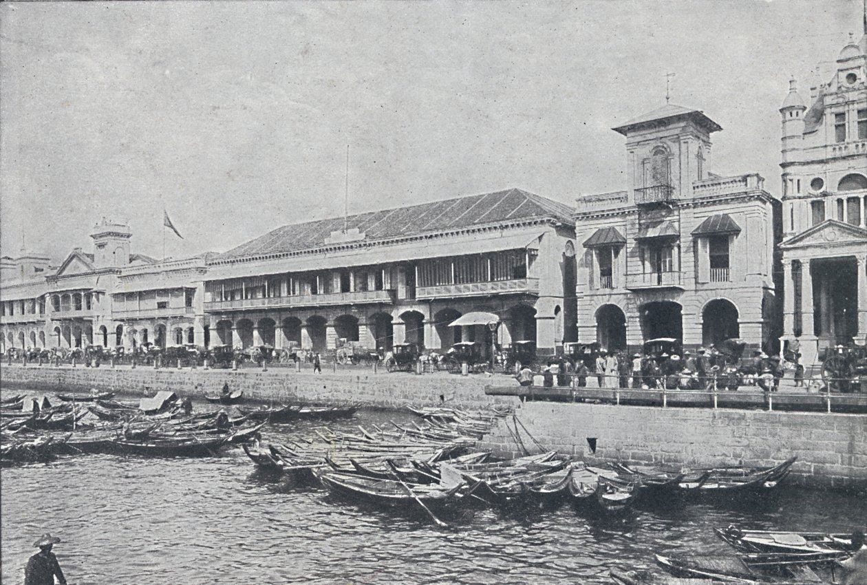 シンガポールの岸壁、1924 作： 不明