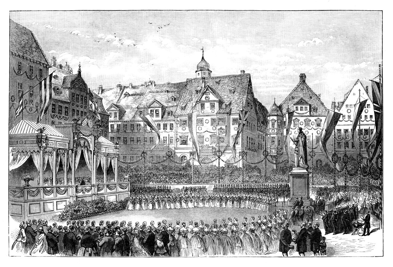 ビクトリア女王、1865年にドイツのコーブルクにあるアルバート王子の像を発表 作： 不明