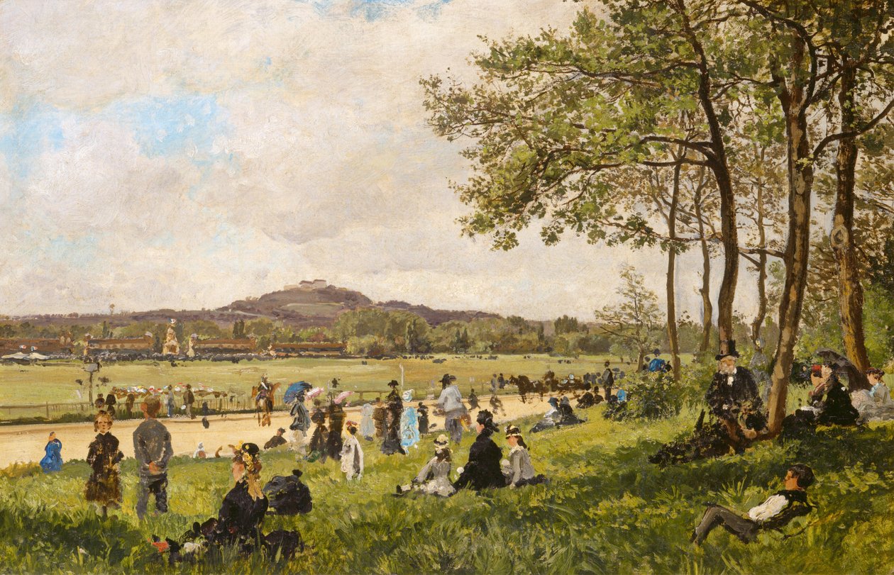 ロンシャンの競馬場、c。 1870年。 作： 不明