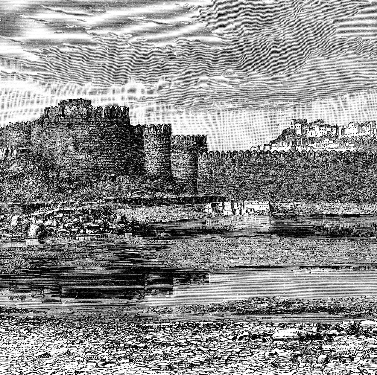 町と城塞の城壁、ゴルコンダ、インド、1895 作： 不明