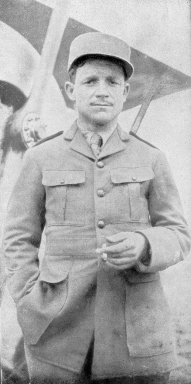 フランス系アメリカ人の戦闘機パイロットで、第一次世界大戦の空を飛んでいるエース、1914年〜1818年のラウル・ルバリー 作： 不明