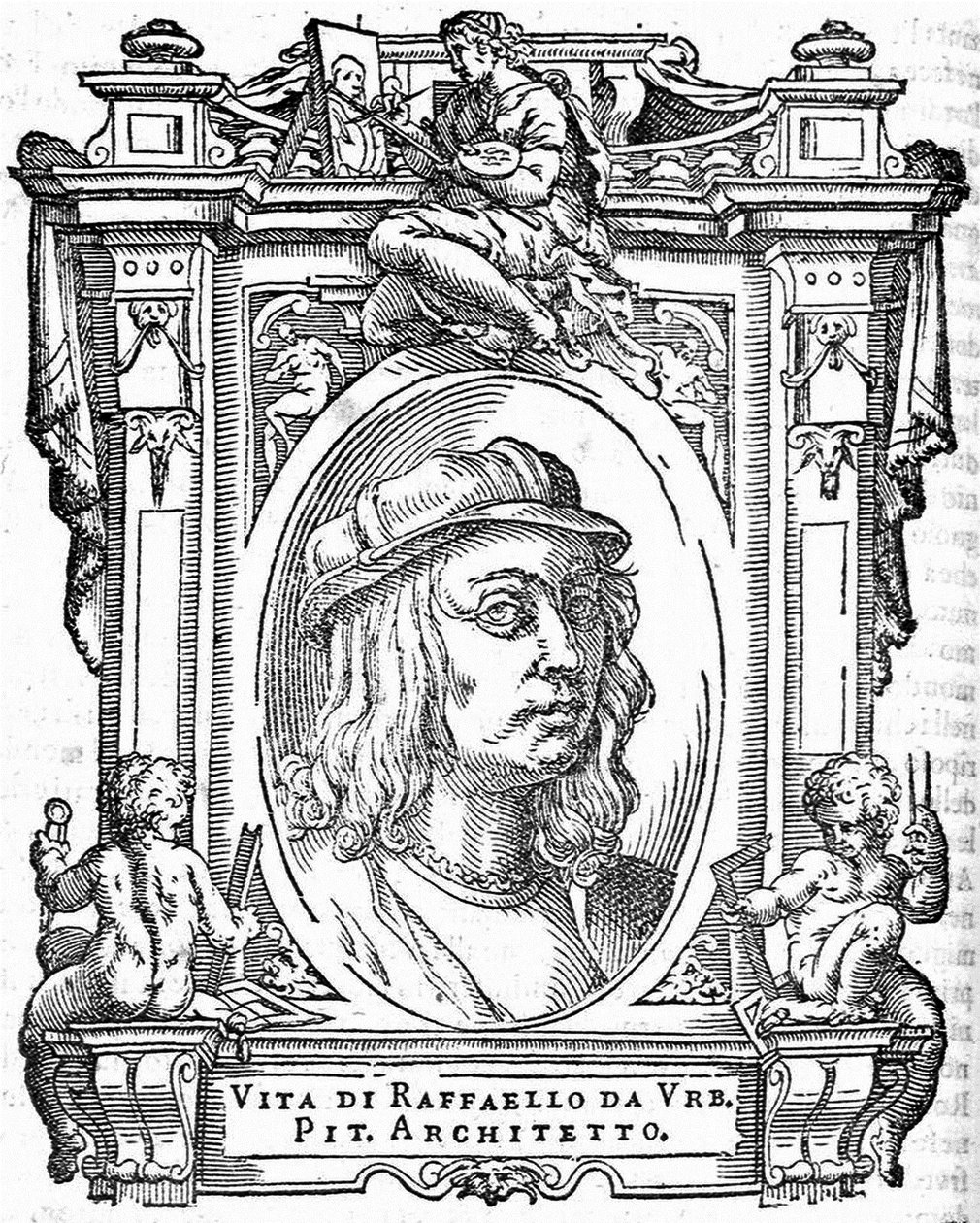 ラファエル。出典：Giorgio Vasari、最も優れたイタリアの画家、彫刻家、建築家の生活、1568 作： 不明