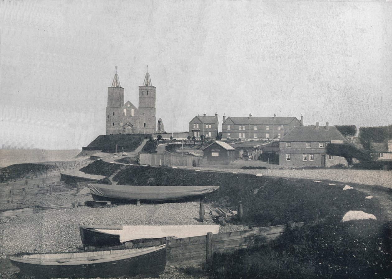 Reculver-村とReculverタワー、1895 作： 不明