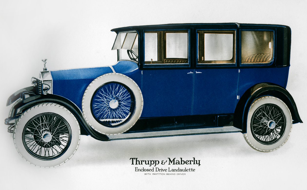 ドライバーの後ろに仕切りのあるロールスロイスの密閉型ドライブランドレット、c1910-1929 作： 不明