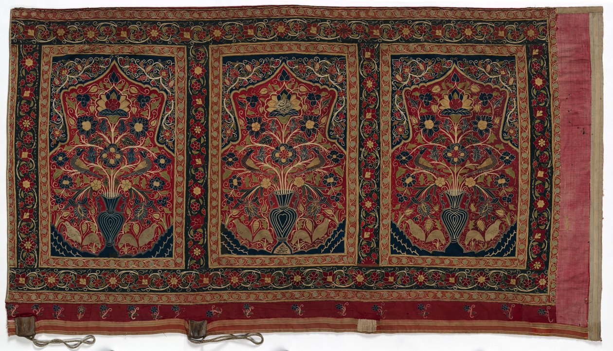 ロイヤルラウンドテントは、3つのパネルA、1834-1848を備えたムハンマドシャー壁パネル用に作られました。 作： 不明