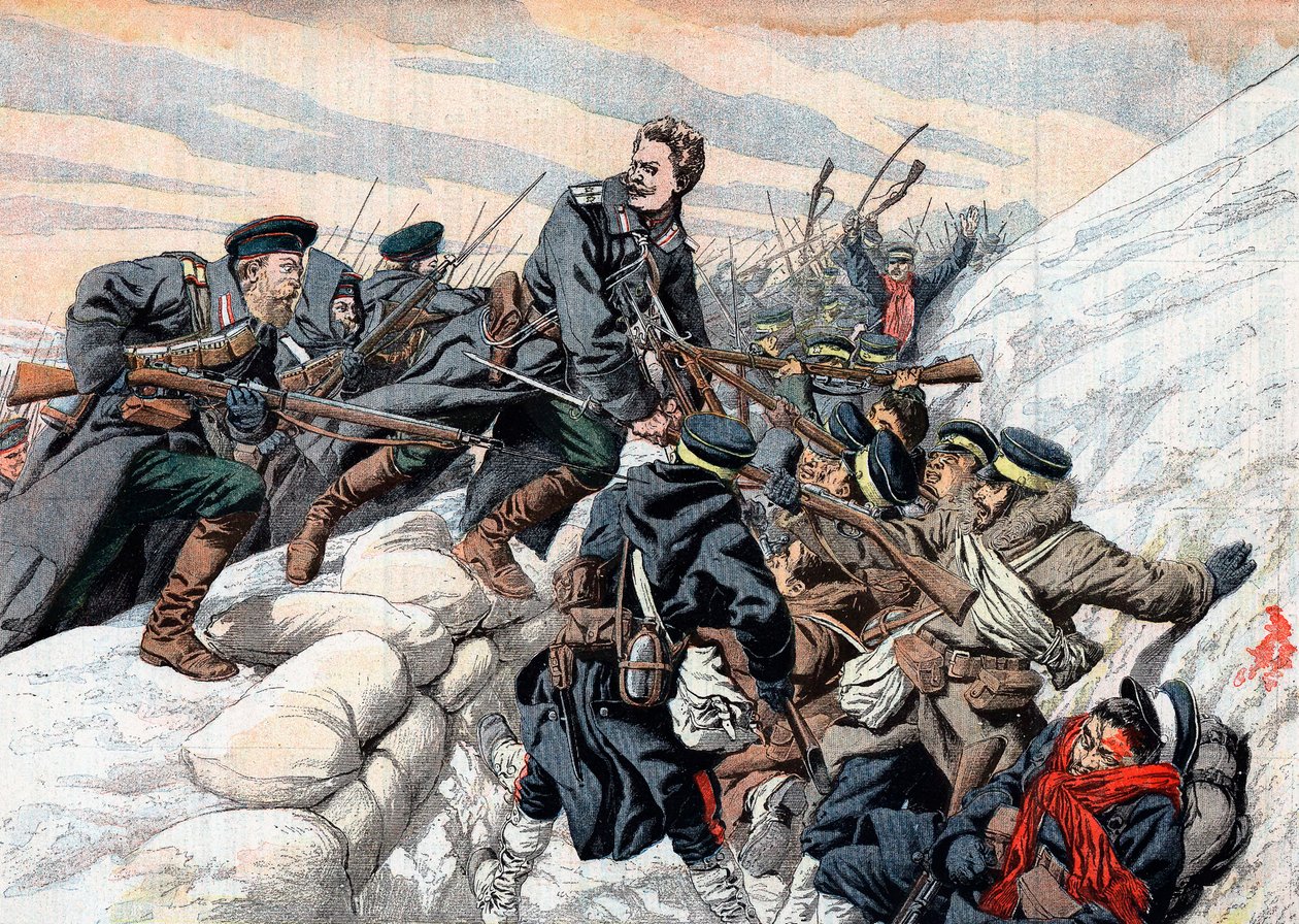 日本の塹壕へのロシアの攻撃、日露戦争、1904-5 作： 不明