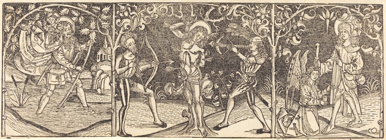 Saints Christopher、Sebastian、および Roche、c。 1495年。 作： 不明